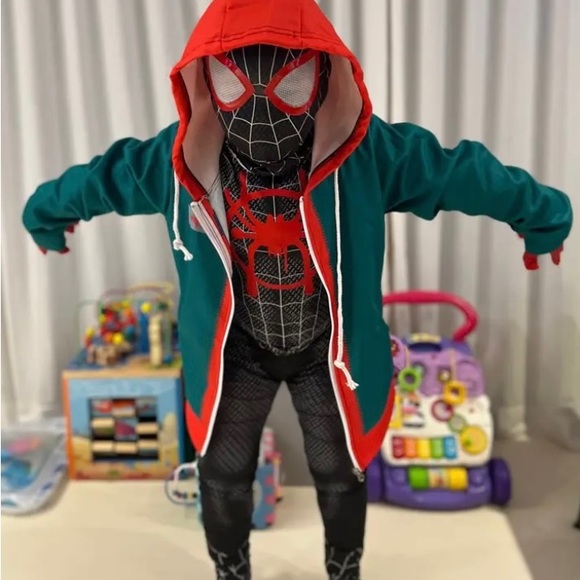 Costume Spiderman Miles Morales Per Adulti E Bambini | Tuta Cosplay Halloween Zentai